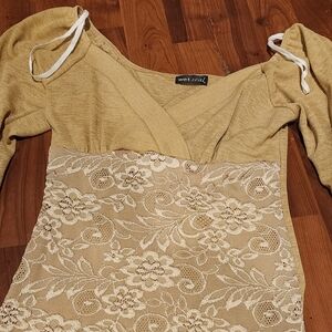 Nude vintage lace top